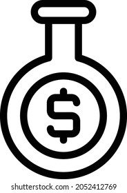 beaker vector thin line icon