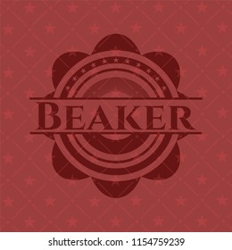 Beaker vintage red emblem