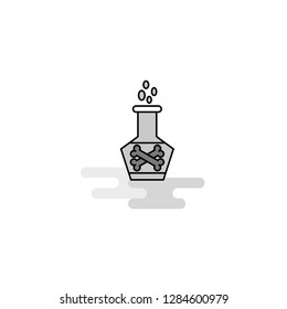 Beaker Web Icon. Flat Line Filled Gray Icon Vector