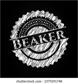 Beaker written with chalkboard texture