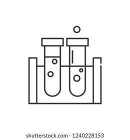 Beakers line icon concept. Beakers vector linear illustration, symbol, sign