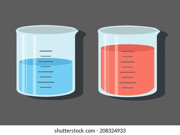  beakers and substance
