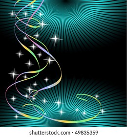 Beam background with stars and ribbons