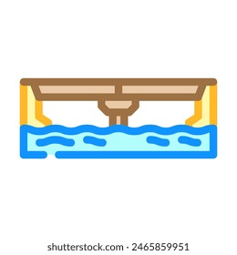 beam bridge color icon vector. beam bridge sign. isolated symbol illustration