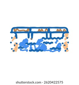 Vector del bosquejo del icono del doodle del puente de la viga