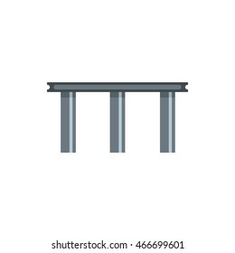 Beam bridge icon in flat style on a white background