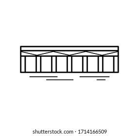Icono de línea de puente de haz aislado en fondo blanco. Arquitectura urbana. Ilustración vectorial.