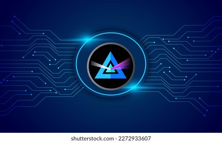 Beam (BEAM)  coin logo with crypto currency themed circle background design. Beam Token currency vector illustration blockchain technology concept 