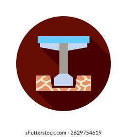 Ilustração de mini coluna de viga ícone de cor plana arredondado, uso para engenharia civil, indústria, construção, UI, kit UX, desenvolvimento de aplicativo e web, digital ou impressão.