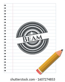 Beam emblem draw with pencil effect. Vector Illustration. Detailed.