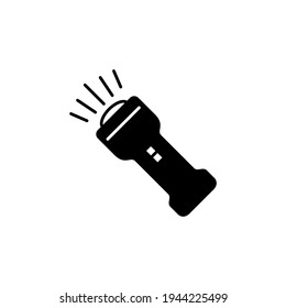 Beam, flashlight lamp, torch icon in solid black flat shape glyph icon, isolated on white background 