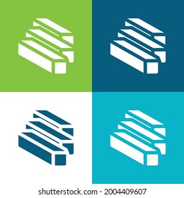 Beam Flat four color minimal icon set
