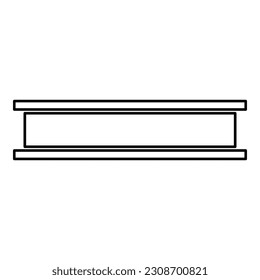 Balkenschiene für Beam-Träger I-Strahl-Stahlträger für die Bauindustrie Baustoff-Kontur-Kontur Kontur-Linie Symbol schwarze Vektorgrafik in flachem Stil