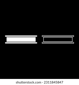 Beam girder I-beam steel bar rail piece for construction metal industry concept building material set icon white color vector illustration image solid fill outline contour line thin flat style