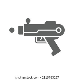 Beam, gun, laser, weapon icon. Gray vector graphics.