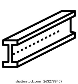 Beam icon Black and white outline vector