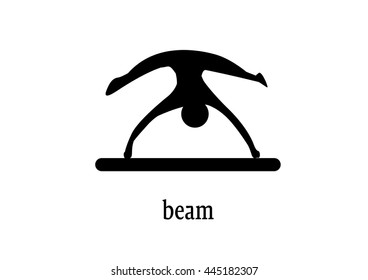 Beam. Isolated Gymnastics web Icon Vector. Woman gymnastics disciplines.