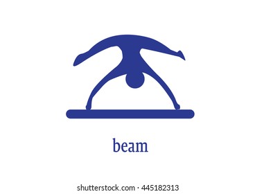 Beam. Isolated Gymnastics web Icon Vector. Woman gymnastics disciplines.