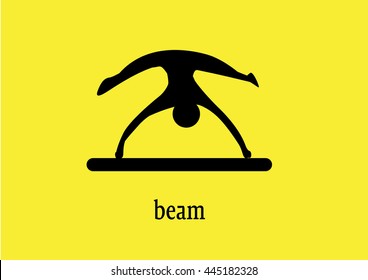 Beam. Isolated Gymnastics web Icon Vector. Woman gymnastics disciplines.