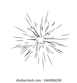 Beam of light. Abstract the sun's rays. Diverging from the center of the high-speed line. Vector illustration for creating dynamic layouts.