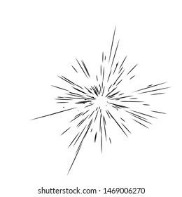 Beam of light. Abstract the sun's rays. Diverging from the center of the high-speed line. Vector illustration for creating dynamic layouts.