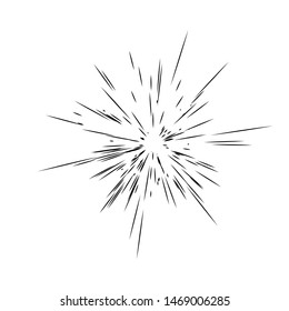 Beam of light. Abstract the sun's rays. Diverging from the center of the high-speed line. Vector illustration for creating dynamic layouts.