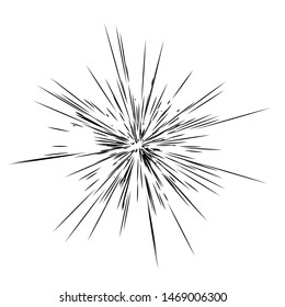 Beam of light. Abstract the sun's rays. Diverging from the center of the high-speed line. Vector illustration for creating dynamic layouts.