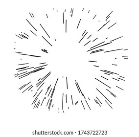 Beam of light. Abstract the sun's rays. Diverging from the center of the high-speed line. Vector illustration for creating dynamic layouts.