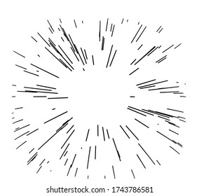 Beam of light. Abstract the sun's rays. Diverging from the center of the high-speed line. Vector illustration for creating dynamic layouts.