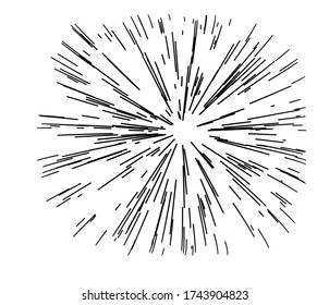 Beam of light. Abstract the sun's rays. Diverging from the center of the high-speed line. Vector illustration for creating dynamic layouts.