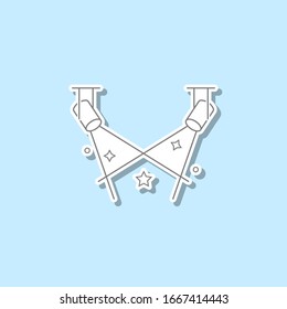 Beam lights sticker icon. Simple thin line, outline vector of web icons for ui and ux, website or mobile application