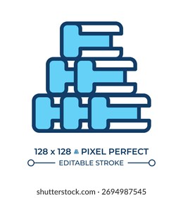 Beam line color icon. Construction materials, building. Engineering, industrial. Supply management. Product manufacturing. Isolated vector illustration. Flat colorful symbol design. Editable stroke