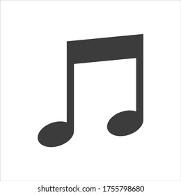 Beam music note icon on white background