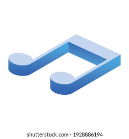Beam Note Music isometric 3d vector illustration design
