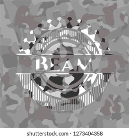 Beam on grey camouflaged texture
