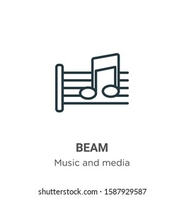 Beam outline vector icon. Thin line black beam icon, flat vector simple element illustration from editable music and media concept isolated on white background
