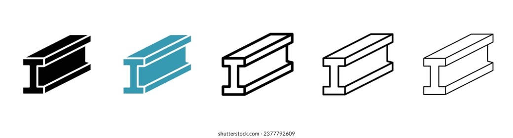 Beam sign icon set. Construction structure steel beam vector symbol. Line icon for ui designs.