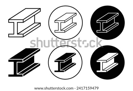 Beam vector icon set collection. Beam Outline flat Icon.