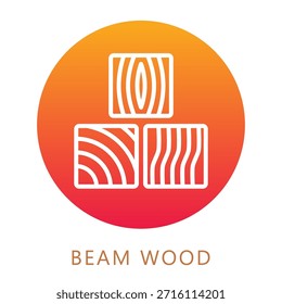 Icono de relleno de degradado de madera de viga, mini ilustración relacionada con la carpintería, industria de la madera. Uso Para El Concepto Moderno, Ui, Web Ux Y Desarrollo De App.