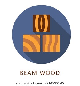 Madera De Viga Redondeada Icono De Color Plano, Mini Ilustración Relacionada Con La Carpintería, Industria De La Madera. Uso Para El Concepto Moderno, Ui, Web Ux Y Desarrollo De App.