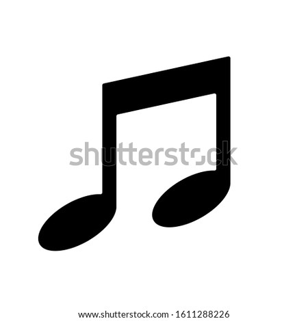 Beamed Eighth Notes icon or musical symbol. vector illustration