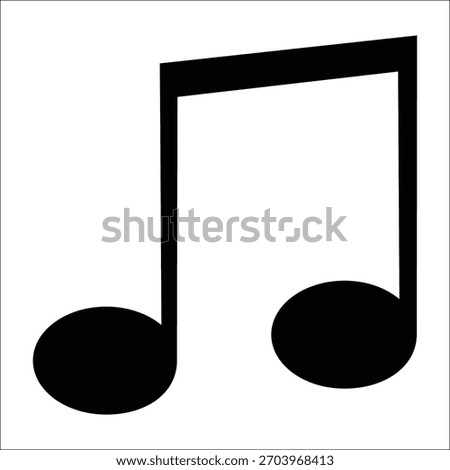 Beamed Eighth Notes Icon - Simple Black Music Vector for Logo and App Design