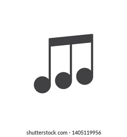 Beamed music note vector icon. filled flat sign for mobile concept and web design. Musical note glyph icon. Melody symbol, logo illustration. Vector graphics