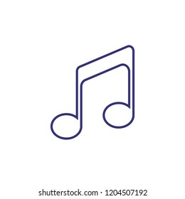 Beamed note line icon. Tone, melody, chord. Music concept. Vector illustration can be used for topics like audio, composition, song