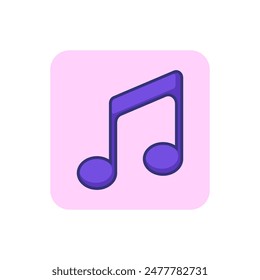 Beamed note line icon. Tone, melody, chord. Music concept. Vector illustration can be used for topics like audio, composition, song