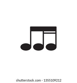 Beamed notes flat vector icon. Music symbols for websites, web design, mobile app.