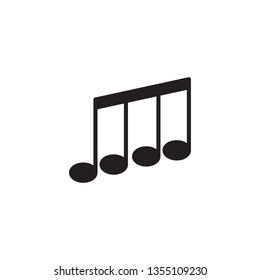Beamed notes flat vector icon. Music symbols for websites, web design, mobile app.