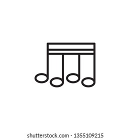 Beamed notes line vector icon. Music symbols for websites, web design, mobile app.