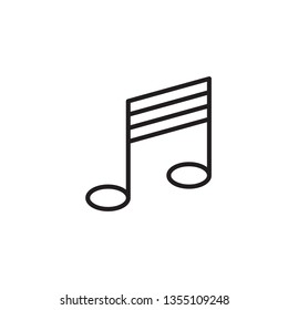 Beamed notes line vector icon. Music symbols for websites, web design, mobile app.