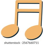 Beamed Sixteenth Note Musical Symbol Vector Illustration